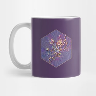 Vintage Rosa Persica Floral Rainbow Mosaic on Veri Peri Mug